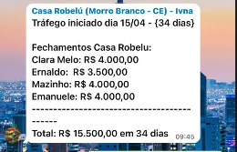 Comprovante Casa Robelu — R$ 15.500,00 em 34 dias